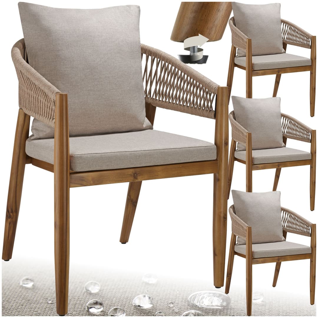 Gartenstuhl Manacor, Ropedesign - Sand, 4er Set