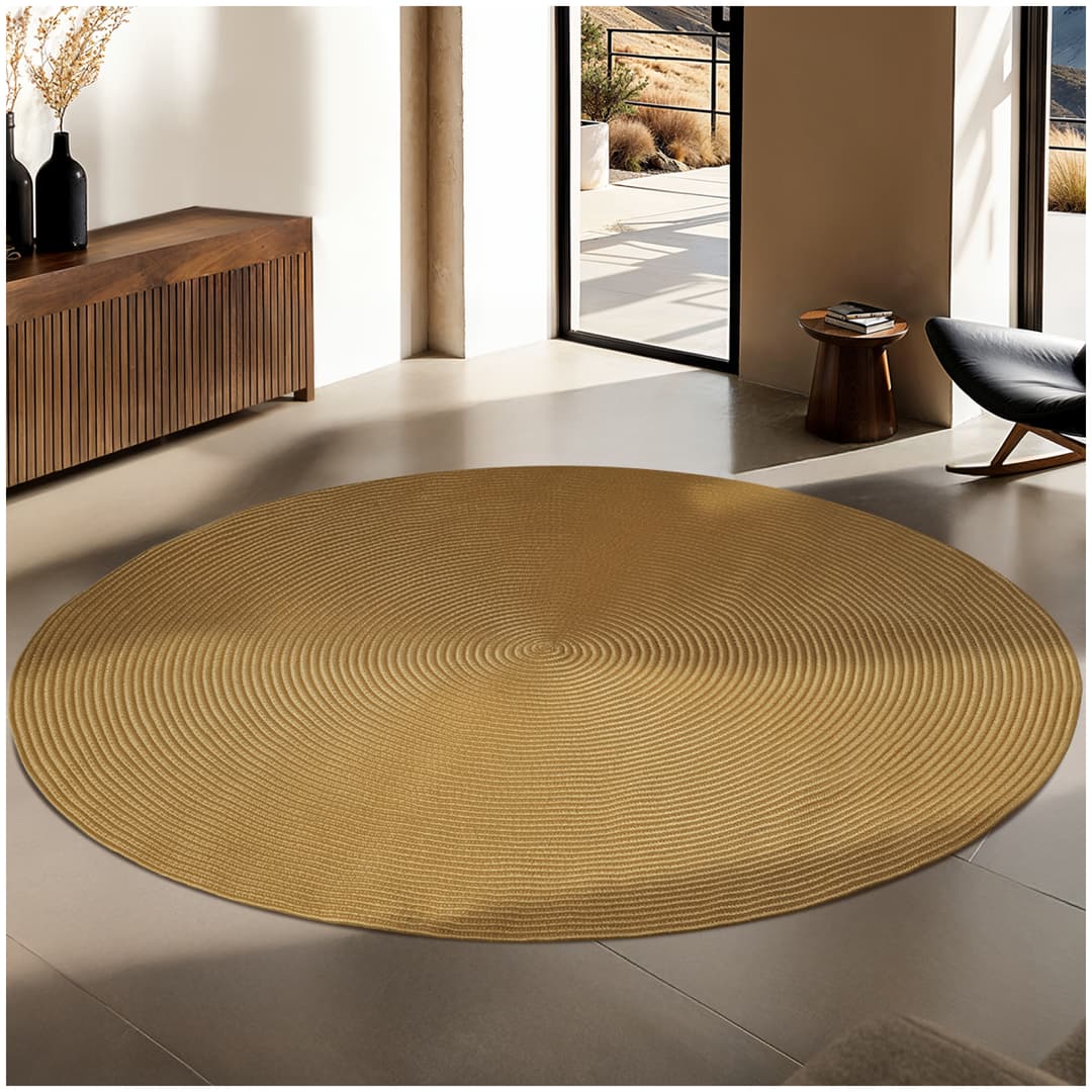 Geflochtener Teppich Raya in Jute-Optik, für In- und Outdoor - braun