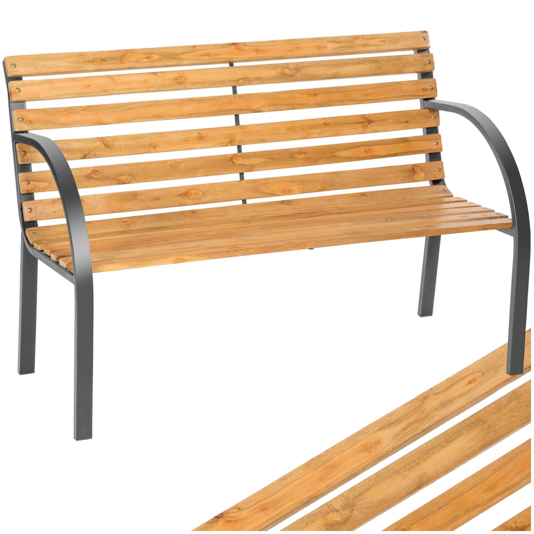 Gartenbank Michaela 2-Sitzer aus Holz 119,5x 62x83cm - braun