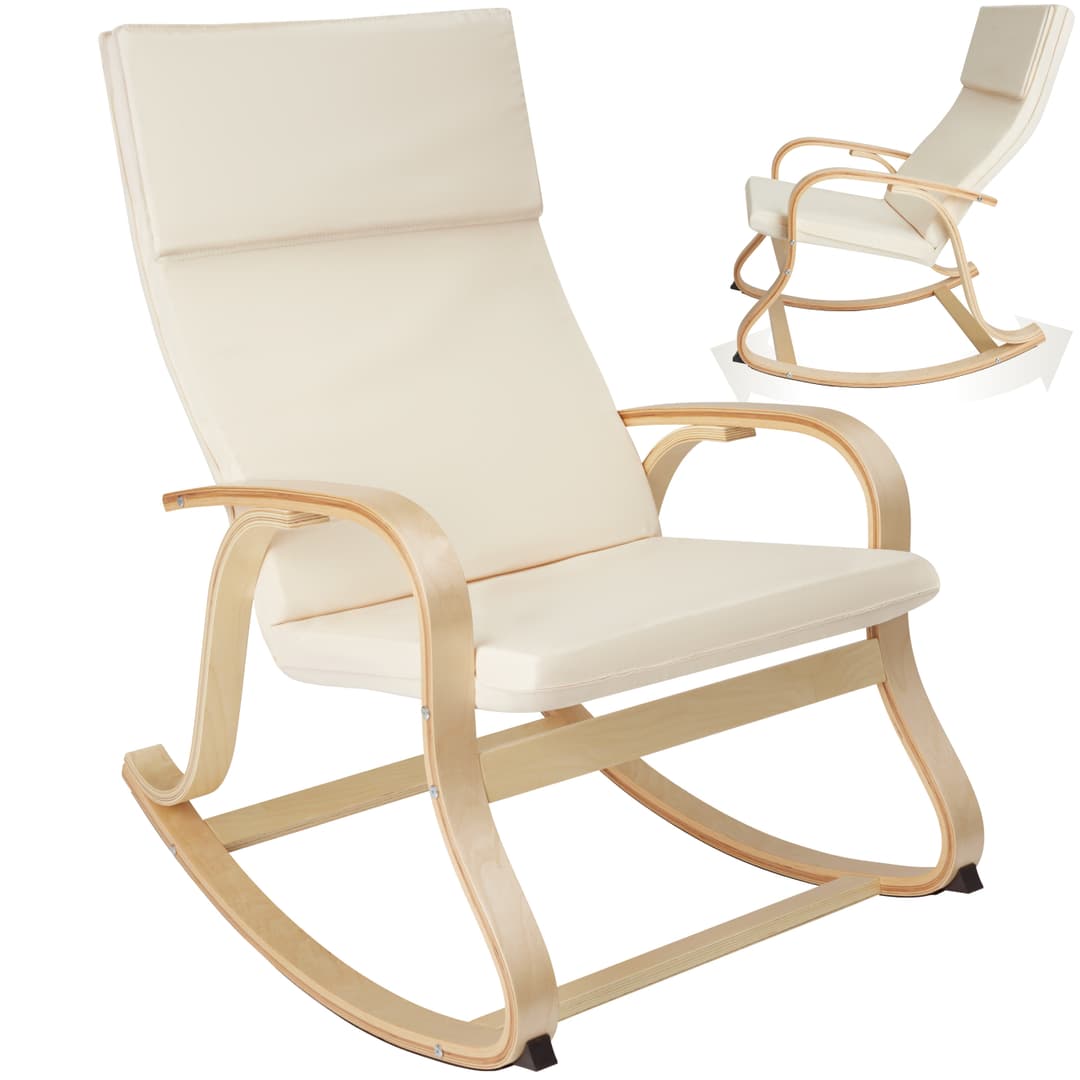 Schaukelstuhl Roca aus Birkenholz 150kg - beige