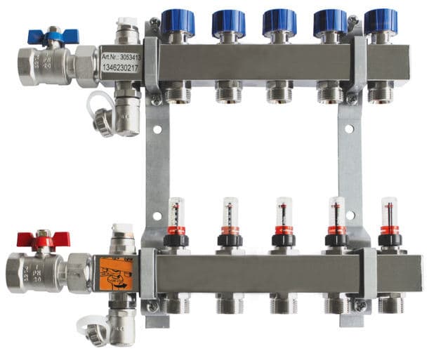 Alva Alea Edelstahlverteiler 8 Heizkreise