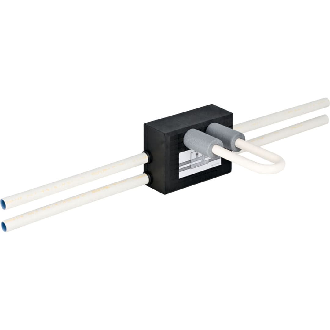 Anschlussbox Typ T mit MeplaTherm Systemrohr d20x16x20