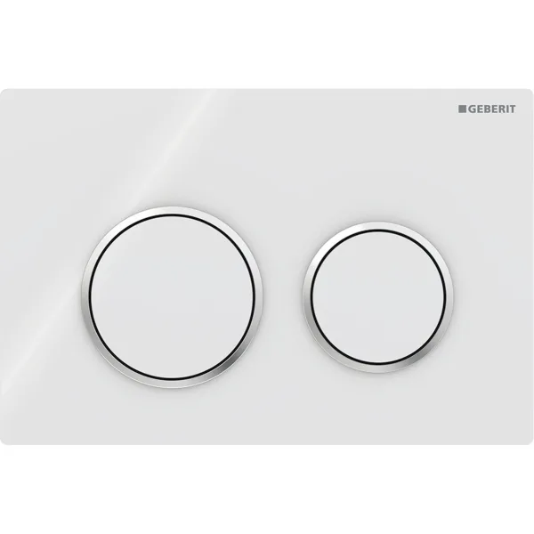 Geberit Omega20 Drückerplatte weiß – 2-Mengen-Spülung rund