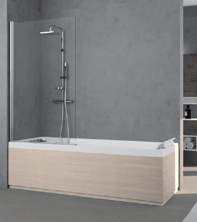 Alva Wannenwand 1-teilig, 150x80cm, silber hochglanz