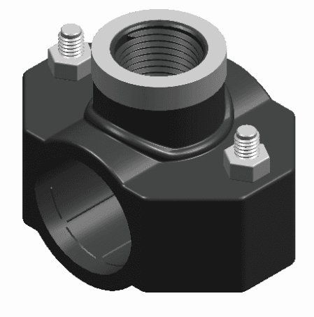 PP Anbohrschelle mit 2 Schrauben 25 mm x 1/2" IG