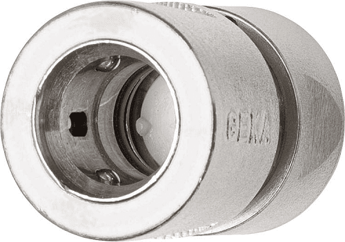Schlauchstück GEKA, Messing vernickelt / ohne Wasserstop / 5/8 Zoll