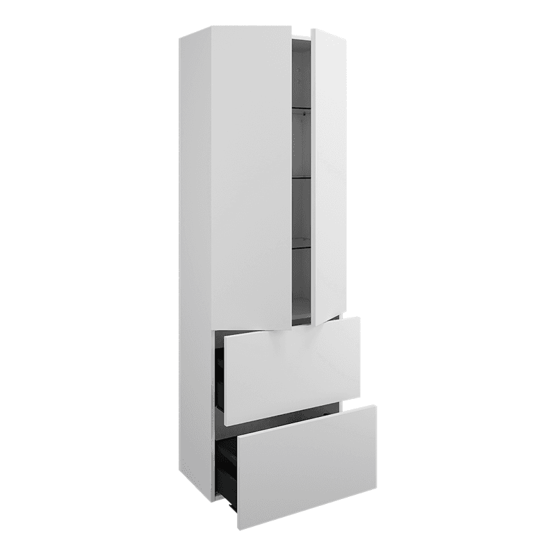 Burgbad Echo Hochschrank Weiß Hochglanz 600x1760x320mm