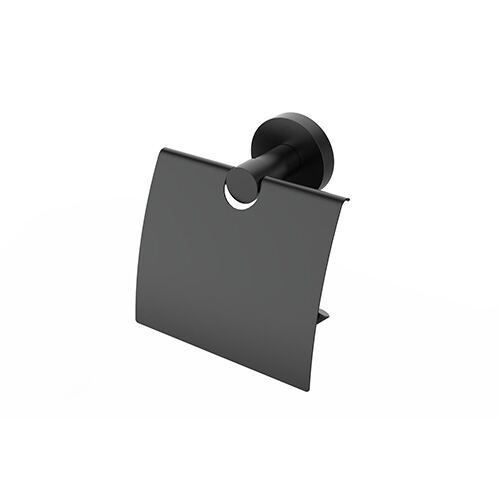 Erlau Papierabroller mit Deckel – Schwarz Matt