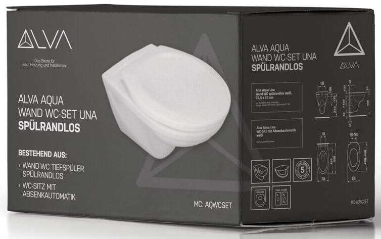 ALVA UNA Wand-WC-Set – Spülrandlos mit Absenkautomatik