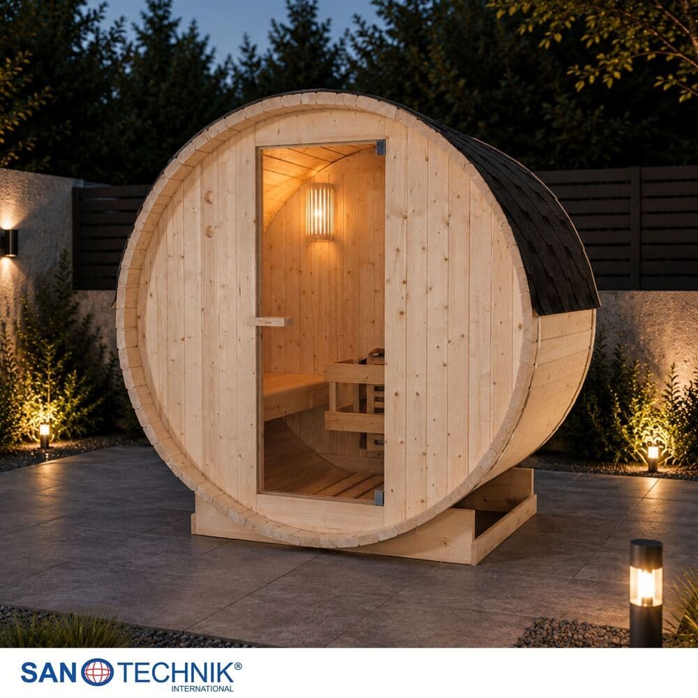 Sanotechnik Tromsö Outdoor Fasssauna für 2 Personen