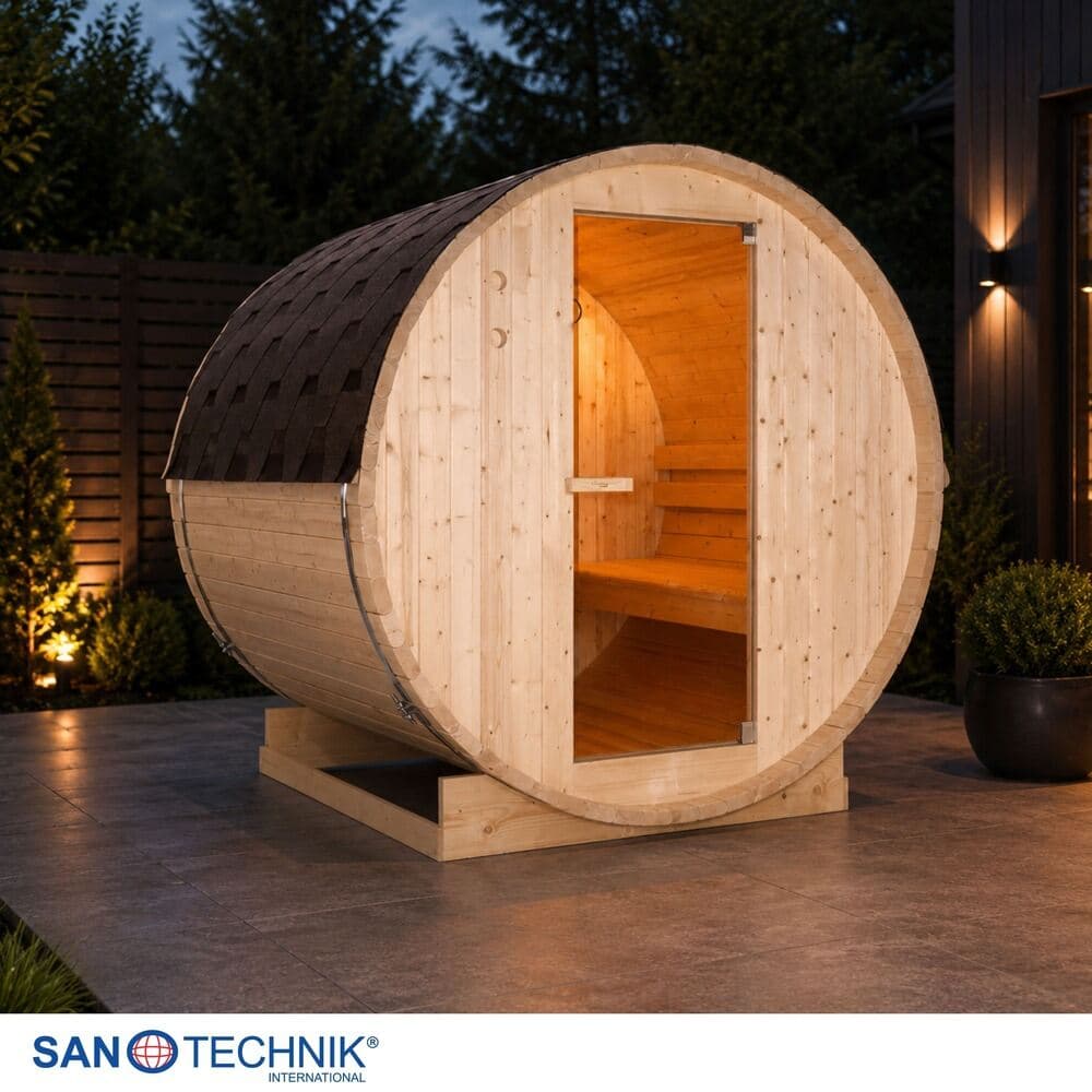 Sanotechnik Tromsö Outdoor Fassauna für 4 Personen