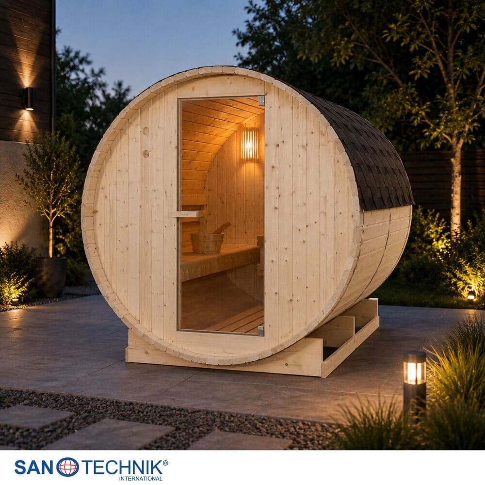 Sanotechnik Tromsö Outdoor Fasssauna für 6 Personen