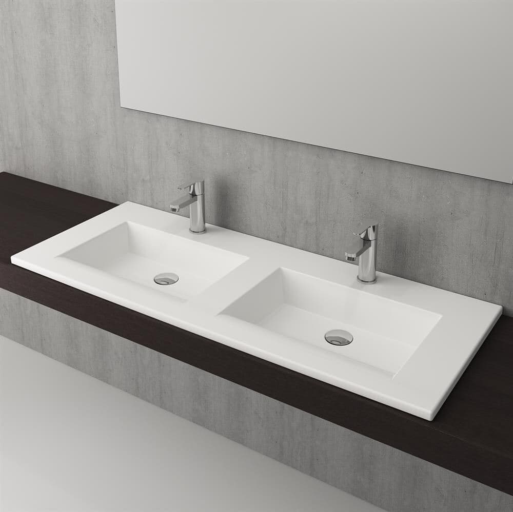 Bocchi Milano Doppelwaschtisch 120cm Weiß glänzend