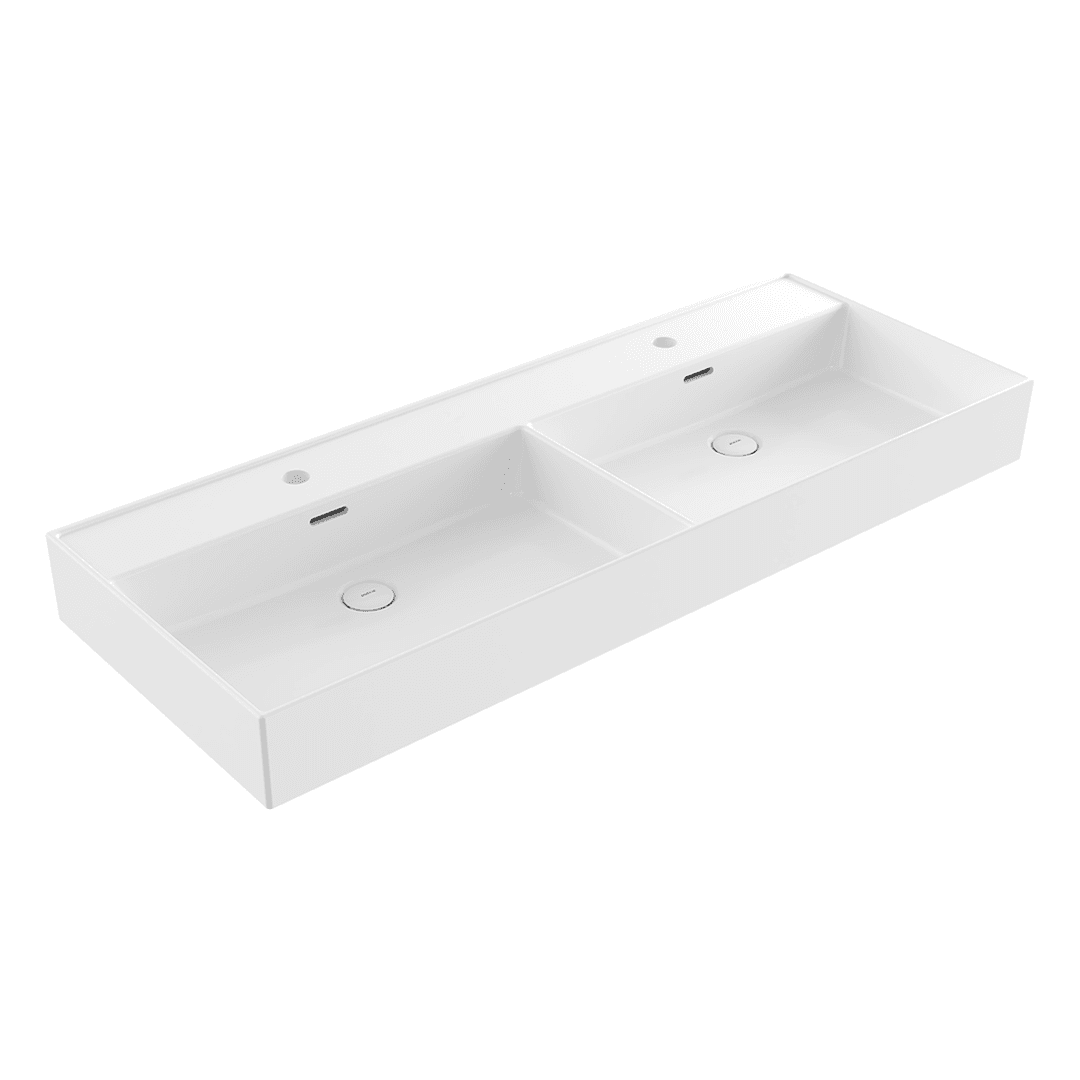 Bocchi Milano Doppelwaschtisch 120x46.5cm Weiß glänzend