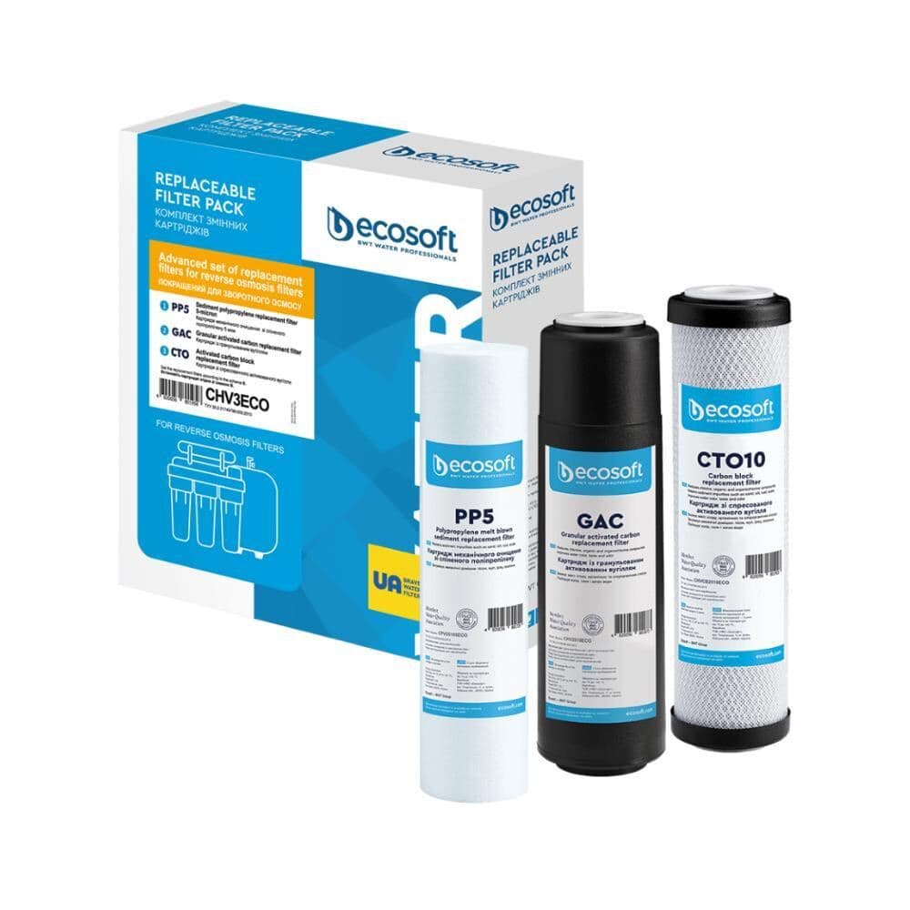 Ersatzfilter-Set PP5-GAC-CTO – 3-Stufen-Vorfilter für Umkehrosmose