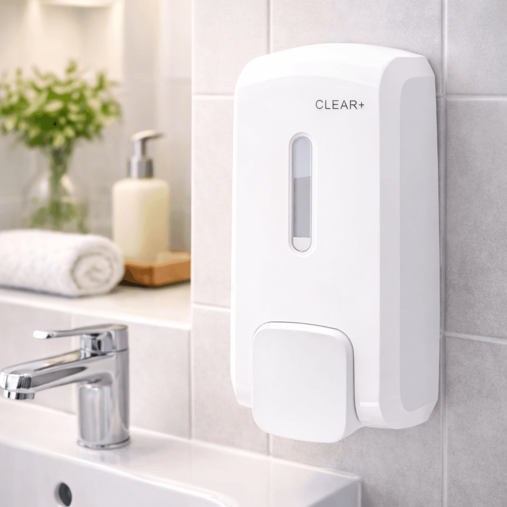 Clear+ Schaum Seifenspender weiß made by CWS 500 ml